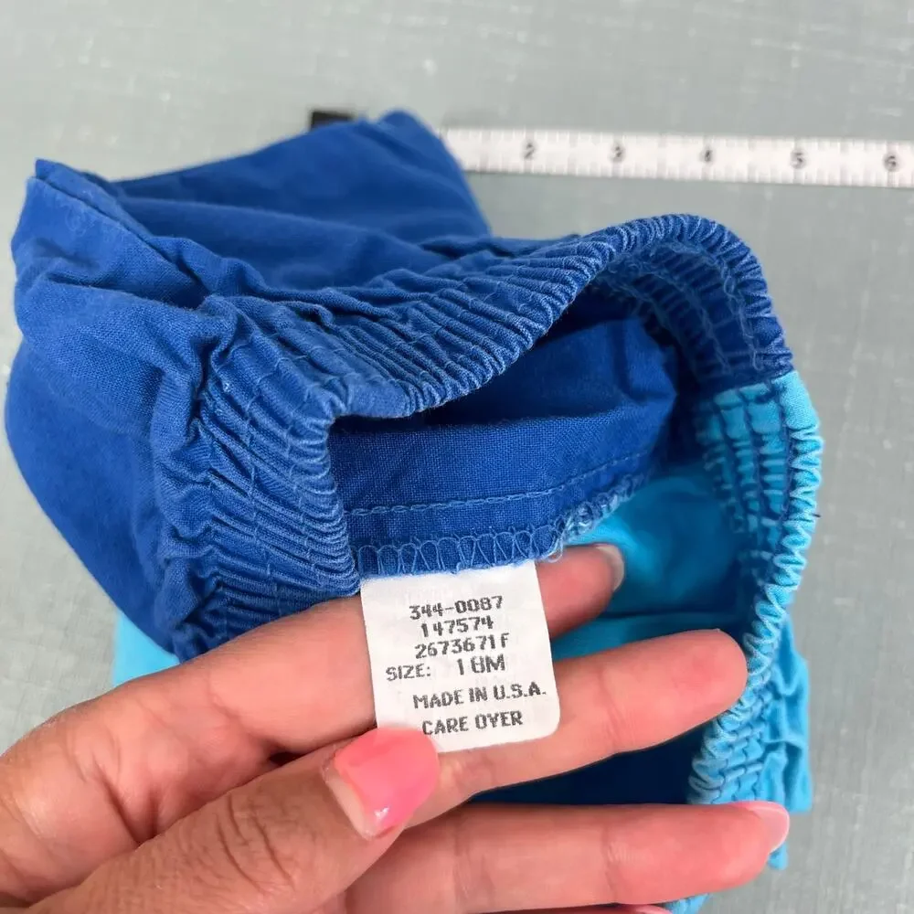Vintage OshKosh B'gosh Blue Color Block Puppy Shorts 18 Months USA